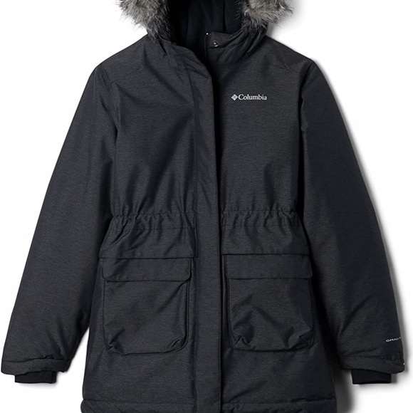 VEUC barely worn 10/12 medium Columbia Black Puffer Jacket for Ultimate Warmth - Picture 3 of 16